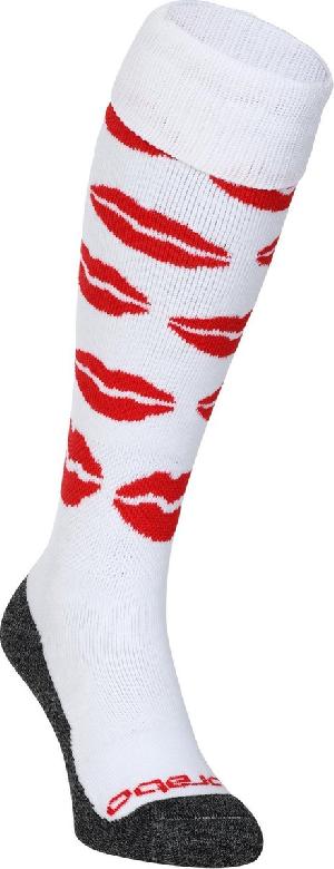 Bekijk leuke cadeautip : Brabo Socks Kisses White/Red Sportsokken